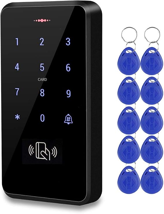 Outdoor IP68 Waterproof RFID Keypad Touch Access Control System Rainproof WG26/34 125KHz Card Reader + 10pcs EM4100 Keyfobs