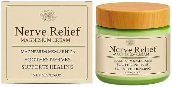 Total Relief Magnesium Cream - Nerve Relief Magnesium Cream with MSM & Arnica, Soothes Nerves & Daily Soothing Support, 50g/1.76oz