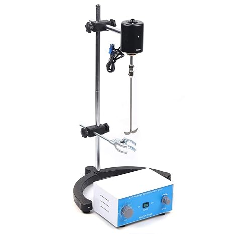 Electric Overhead Stirrer 100W, Precision Booster Electric Mixer, Digital Variable Speed Lab Mixer with Adjustable Stirring Rod, 0-2800 RPM, 110V for Laboratory, College