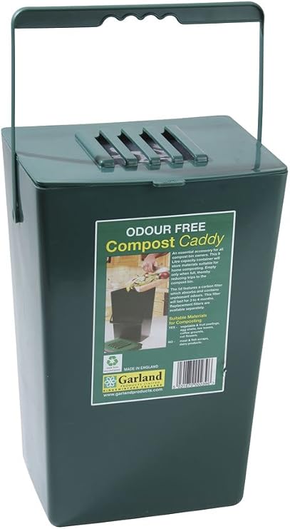Bosmere 2.3 Gallon Odor Free Plastic Kitchen Compost Caddy with Lid