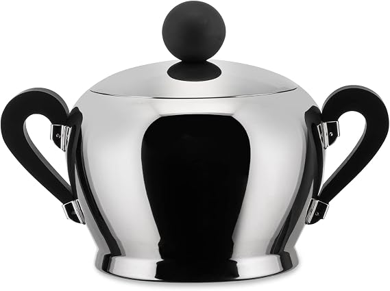 Officina Alessi Bombe' Sugar Bowl, Silver