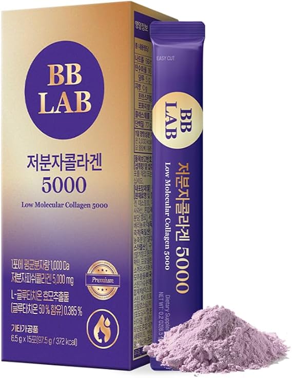 BB LAB Low Molecular Collagen 5000, Marine Collagen, Berry, 6.5g x 15 Sticks (3.44 oz)