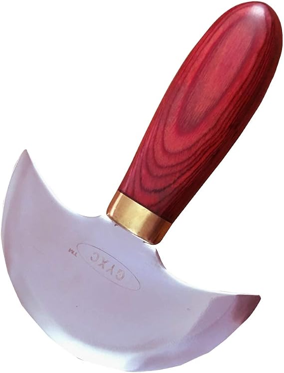 Leather Round Head Knife With Wooden Handle Leather Working Knife For DIY Leather Craft Cutting