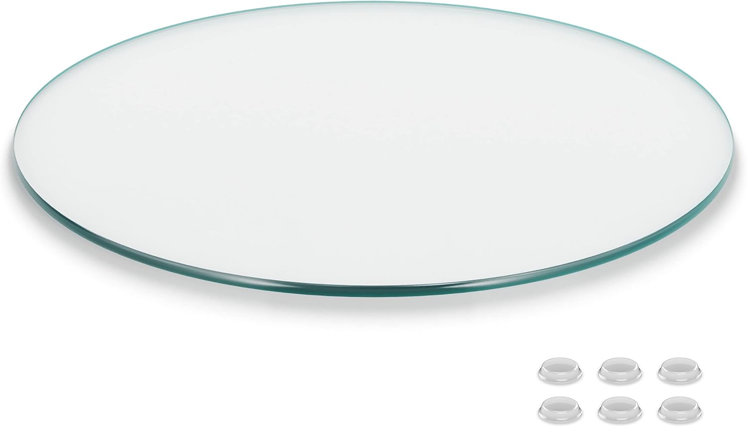12 inch Round Glass Table Top - Clear Tempered Glass Surface Protector - Safe Pencil Polished Edge - Coffee, Dining and End Table