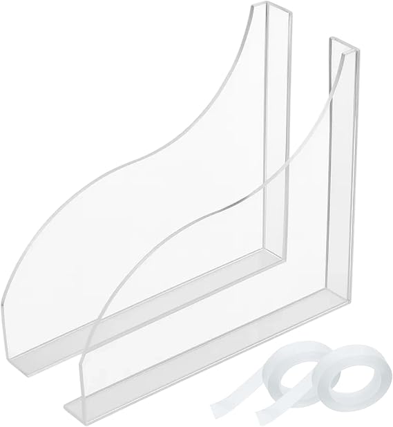 Bath Splash Guard, Shower Splash Guard, Sink Splash Guard, 2 Pack Acrylic Water Splash Guards for Bathroom Sink, Corner Basin, Shower Water Stopper Barrier
