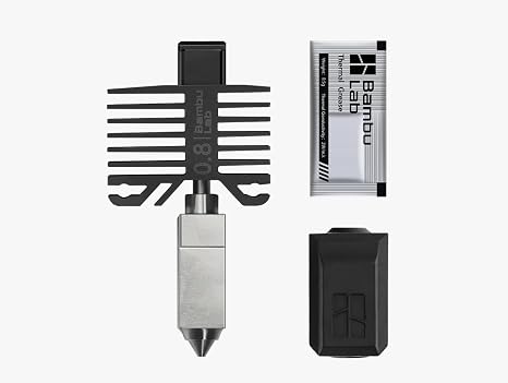 BAMBULAB Official Bambu Lab Hotend with Nozzle - X1 Series and P1 Series Compatible with P1S P1P X1C X1 Carbon 3D Printer (.8mm Hardened Steel)
