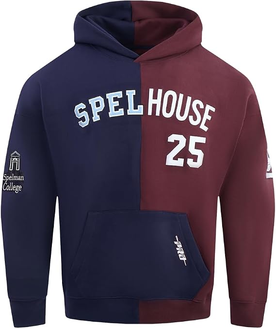 Pro Standard Mens Spelhouse Pull Over Hoodie Midnight Navy/Wine L