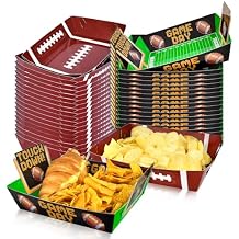 Gatherfun Football Party Supplies Kit for 36: Large Football Food Plates, Disposable Bowls,Food Trays - Ideal Football Party Decorations and Favors for Birthday and Tailgate Partie