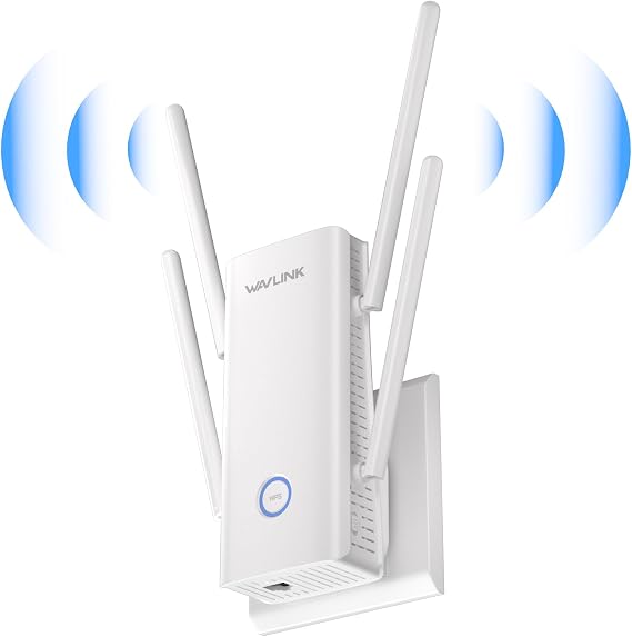WAVLINK AX3000 WiFi Extender - Internet WiFi 6 Extender with 5 High-Gain Antennas & Beamforming, Dual Band Whole Home Coverage, One Gigabit Port, Repeater/AP/Router Mode
