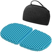 Foldable Gel Seat Cushion for Travel, Portable Chair Cushion of Airy Cooling Gel, Honeycomb Seat Cushion for Stadium & Park Bench, Portable Chair Cushion for Pressure Relief (0.9-Inch Thick, Black)