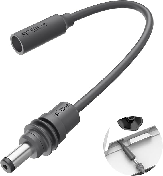 Starlink Mini DC Extension Cable 1FT, 16AWG Starlink Mini Cable Waterproof Female to Male Plug, Replacement Accessories Compatible with Starlink Mini Pipe Adapter & Original Power Cable(Gray)