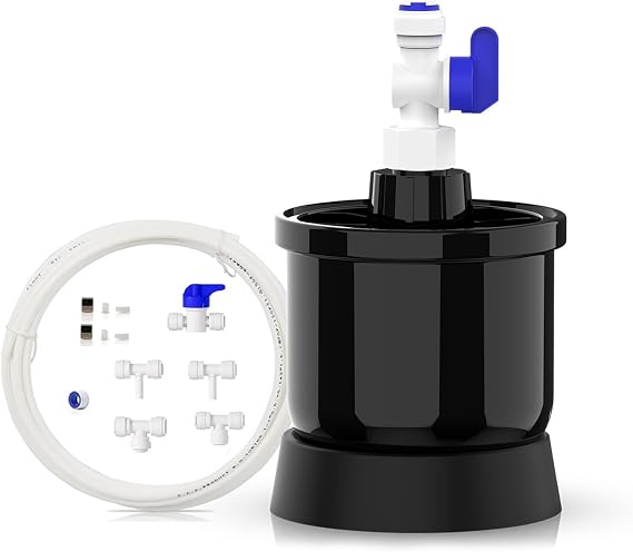 Frizzlife Pressure Mini Water Tank for All Tankless Reverse Osmosis System, Small Water Storage Tank for PD600, PX500A, PD800, PD1000, PD400, G3P600, G3P800, G2, Fit 1/4 & 3/8 Water Tubing RO system