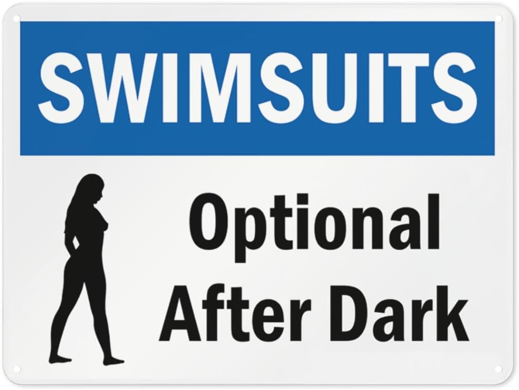 Warning sign Danger Business signs,Spa Sign Swimsuits - Optional After Dark, Caution Safety sign for construction zonedangerous area