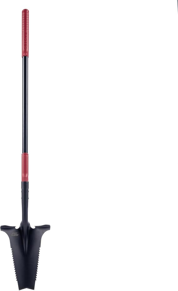 Root Slayer RS225 Long Handle Garden Shovel, Fiberglass Shaft, Black