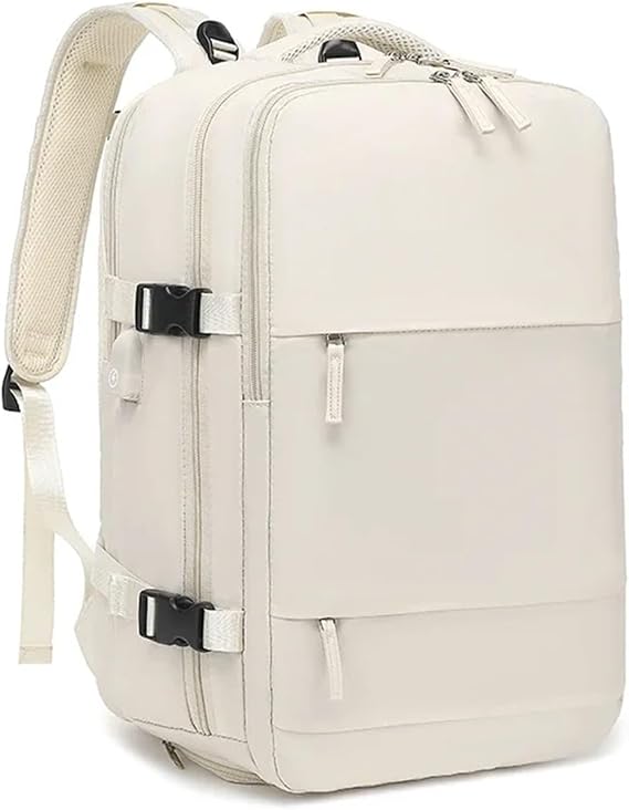 Large Capacity Dry and Wet Separation Backpack Multi-functional 40 * 20 * 25 Travel Waterproof Mommy Backpack(Beige)