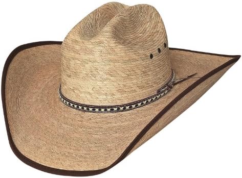 Montecarlo Bullhide Hats Wide Open 15X Palm Leaf Straw Cowboy Western Hat (7 1/4)