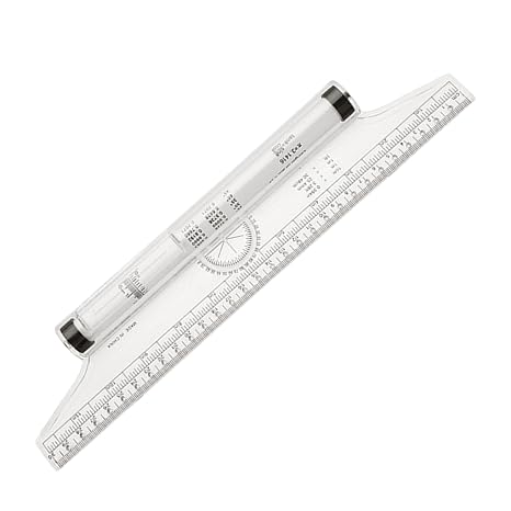 12 Inch 30cm Multipurpose Clear Parallel Rolling Ruler for Drafting Drawing