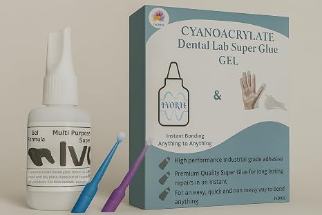 IVORIE Super Glue Adhesive Dental Lab Tools Glue Ring Holder Microbrush Applicator (1oz)