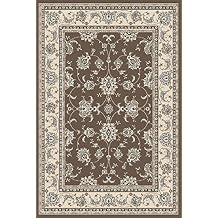 Vitaly Milfred Area Rug 1780 Brown Bordered Vines 3' 3" x 4' 11" Rectangle