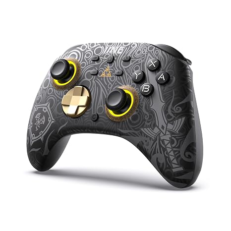 IINE Wireless Switch Controller, Switch Pro Controllers for Switch 2/ Lite/OLED/PC, Remote Gamepad with Headset Jack/RGB Light/Macro Function/Wake up/Turbo/Adjustable Rumble