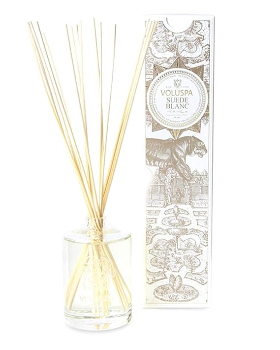 Voluspa Suede Blanc Home Diffuser, 6 Ounce