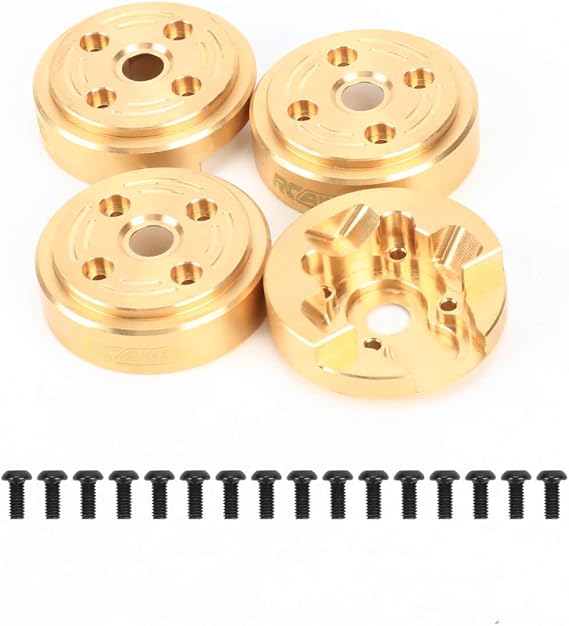 RCAWD for FMS FCX24 Power Wagon, Smasher,K5 Blazer & FCX18 LC80 Land Cruiser 80 Portal Axles Brass Weights 148g Upgrades, 1/24 1/18 Front & Rear Set Parts Yellow
