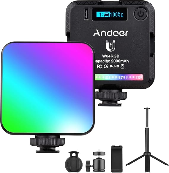 W64RGB Pocket RGB LED Video Light Kit Video Conference Lighting