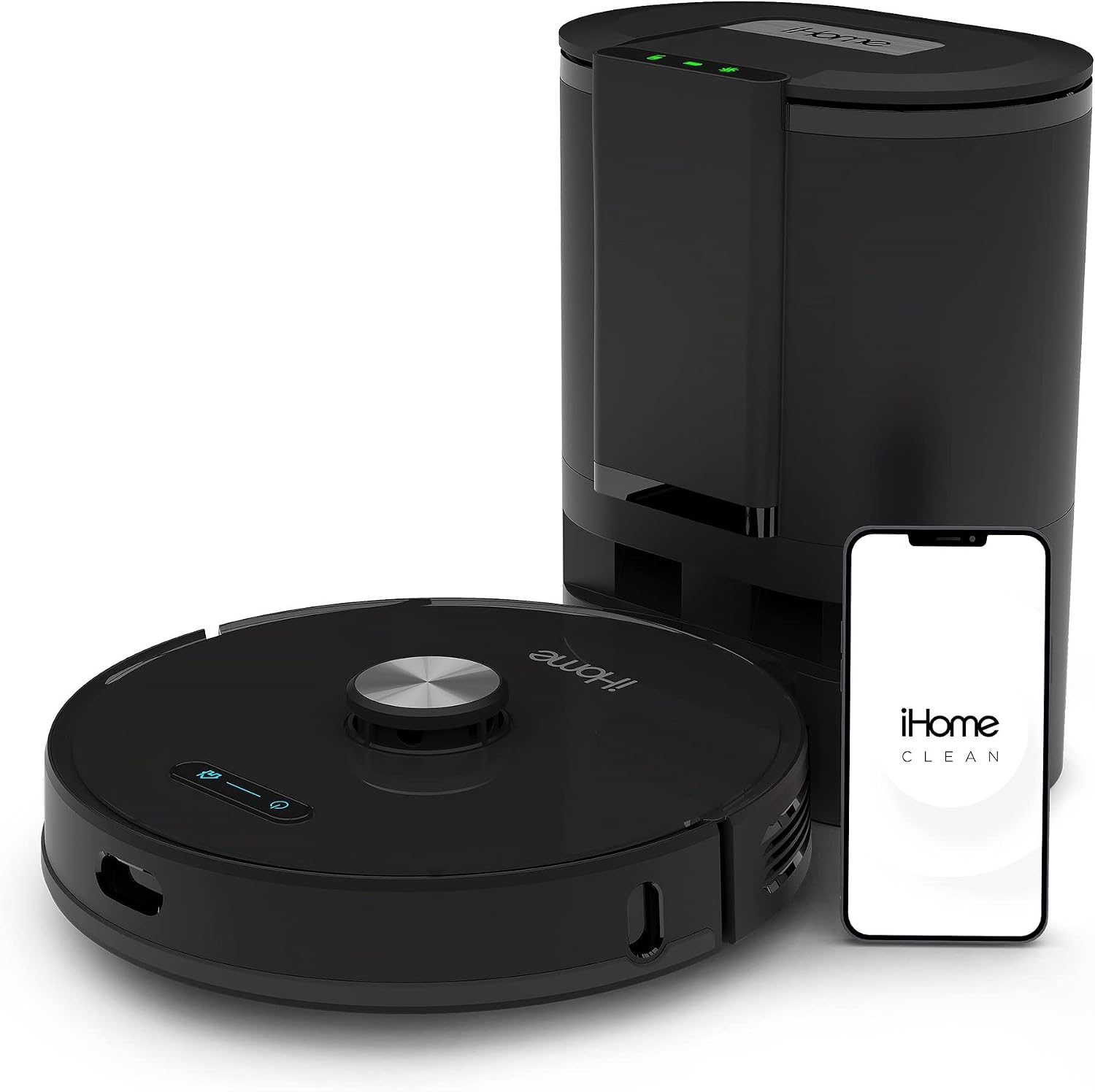 iHome AutoVac Self Empty Robot Vacuum and Mop, LIDAR Navigation, Power Mop, 2 Hour Runtime 2700pa Suction Power, AlexaGoogle and App Control