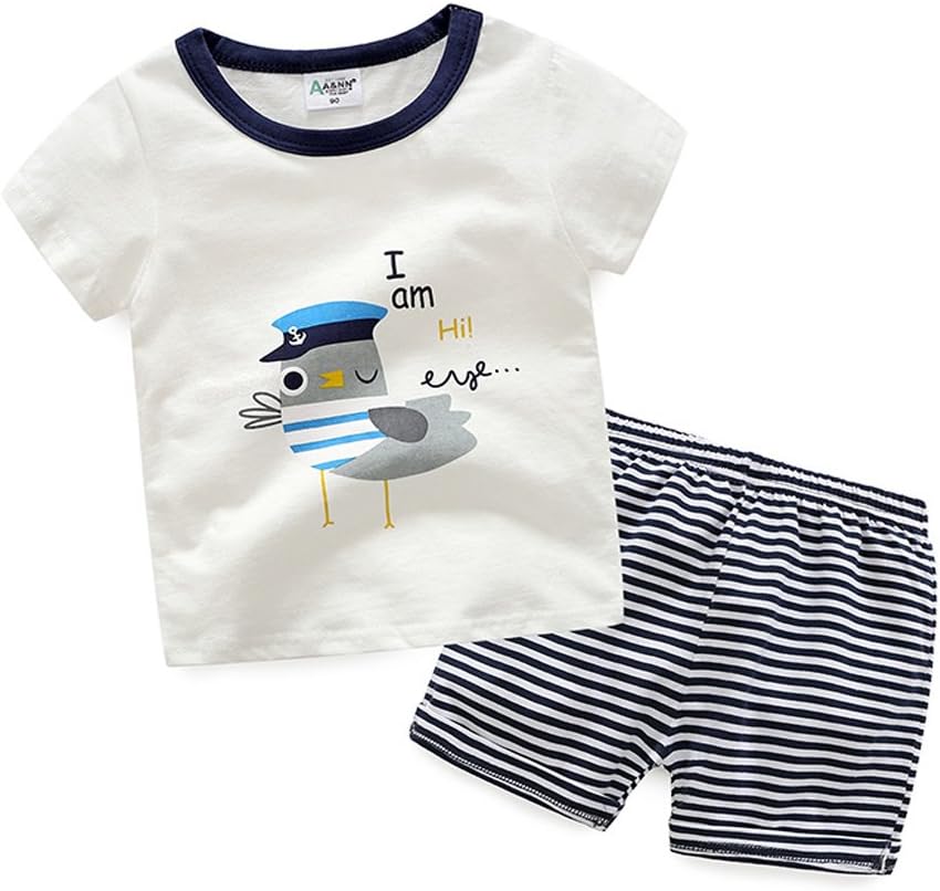 Evelin LEE Baby Boy Cotton Short Sleeve Shirt and Shorts 2pcs Set Clothes 12-18 Months, White