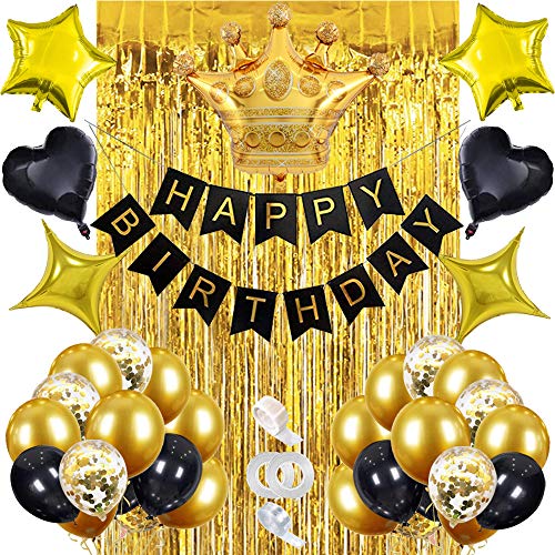 Black Gold Birthday Decorations black gold