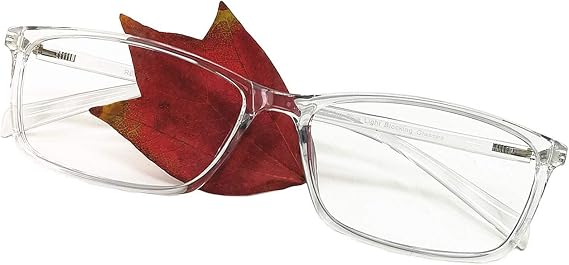 Reading Glasses 1.25 Blue Light Blocking Reader Gaming Screen Digital Eyeglasses Anti Glare Eye Strain Transparent Lens UV Light Weight for Women Men