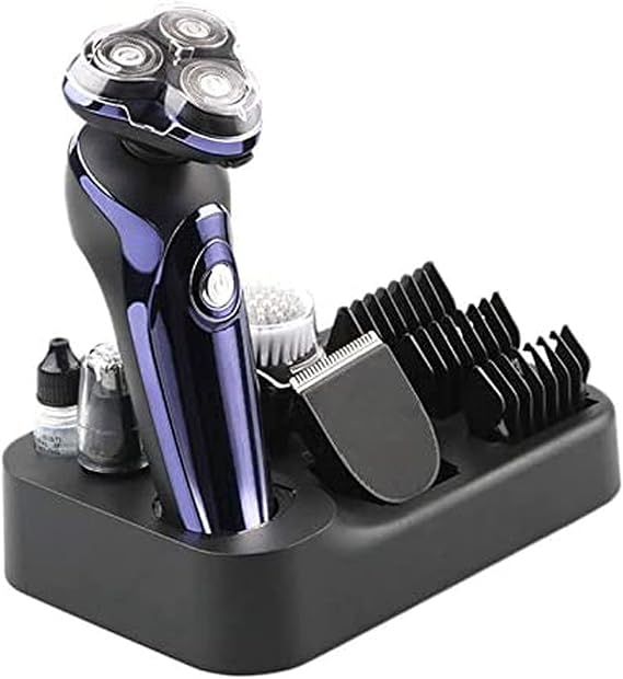 Men's Electric Shaver - Cordless Rechargeable Rotary Shaver Razor for Men with Pop-up Sideburn Trimmer Wet and Dry
