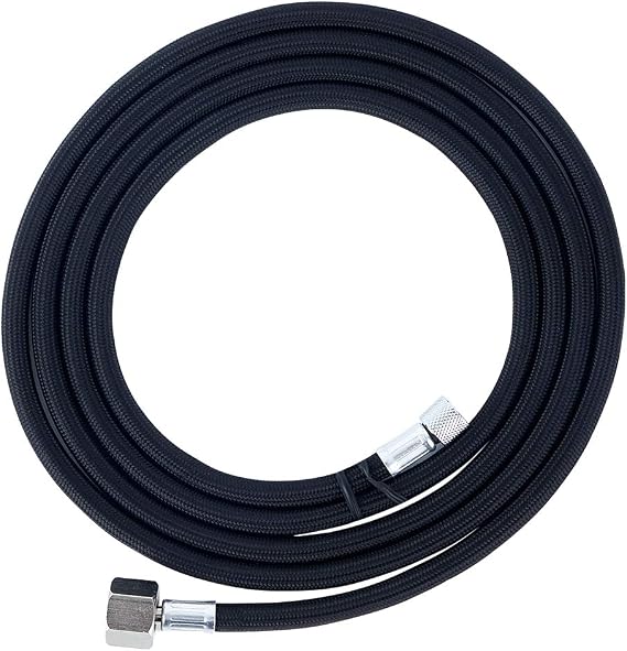 10-FT (1.8M) Nylon Braided Airbrush Hose with Standard 1/8"-1/4" Adaptor fitting