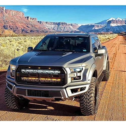 M&R Automotive LED Dual 40s Light KIT White and Amber Light Bars Compatible with 2017 2018 2019 2020 Ford Raptor F150