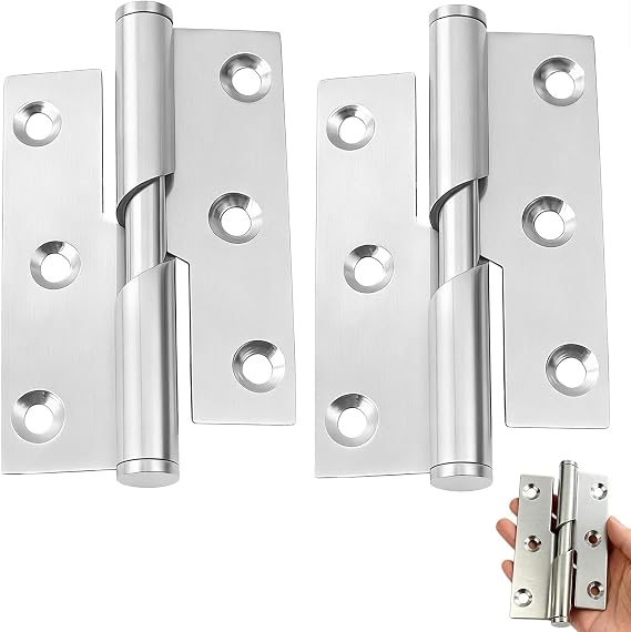 1Pair Gate Hinges 75mm/3-inch Stainless Steel Rising Butt Door Hinges Lift-Off Design for Internal & External Door Cabinets Rust-Resistant Hinges Small Hinges for Wood Cabinets 2Pack (Right Handed)