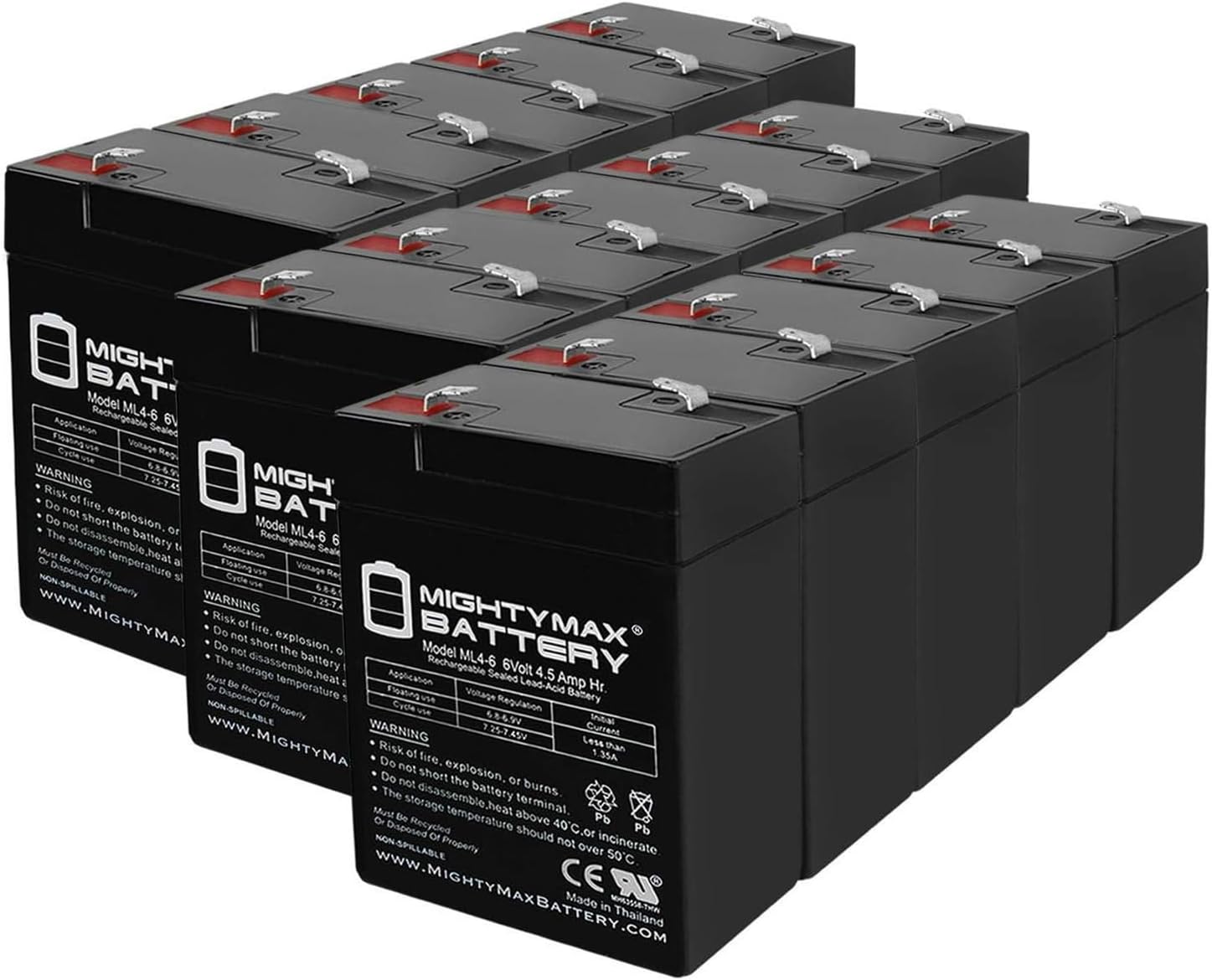Mighty Max Battery 6V 4.5AH SLA Battery Replacement for Ritar RT645-15 Pack