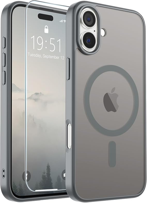 SUPFINE Magnetic for iPhone 16 Plus Case Gray