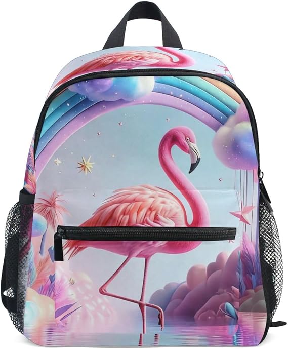 Flamingo Toddler Backpack for Girls 3-8, Lightweight Mini backpack