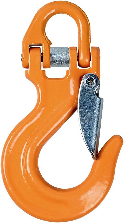 Astra Depot Yellow Forged Steel 3/16" 1/4" Grade 80 Safety Latch Clevis Synthetic Winch Cable Hook - 17,000 lbs