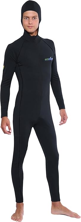 EcoStinger Men Full Body Stinger Suit Hooded UV Swimsuit UPF50+ Chlorine Resistant Black