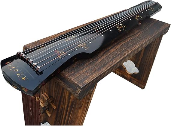 TSTS Chinese Guqin Chinese Guqin Fuxi/ZhongNi HunDun Style Lyre 7 Strings Ancient Zither Chinese Musical Instruments Zither Guqin (Color : Flowers Style)