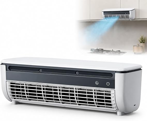 Mini Split Air Conditioner, Wall Mounted Ductless Portable AC Unit with Remote Control, 3 Speed Cooling Fan for Bedroom, Kitchen, Office and Small Spaces (White)