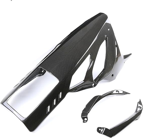 Aerodynamic Winglets 3K Carbon Fiber Belly Pan Motorcycle Body Parts Under Fairing Kit Stock Exhaust For BMW S1000RR 2023 2024 Motorcycle Spoiler(Twill Weave Glossy)