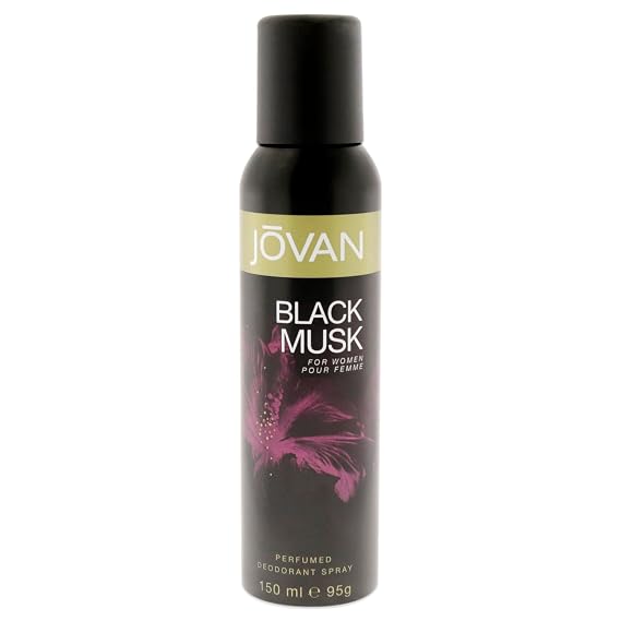 Jovan Deodorant Spray for Women, Black Musk, 5 Ounce