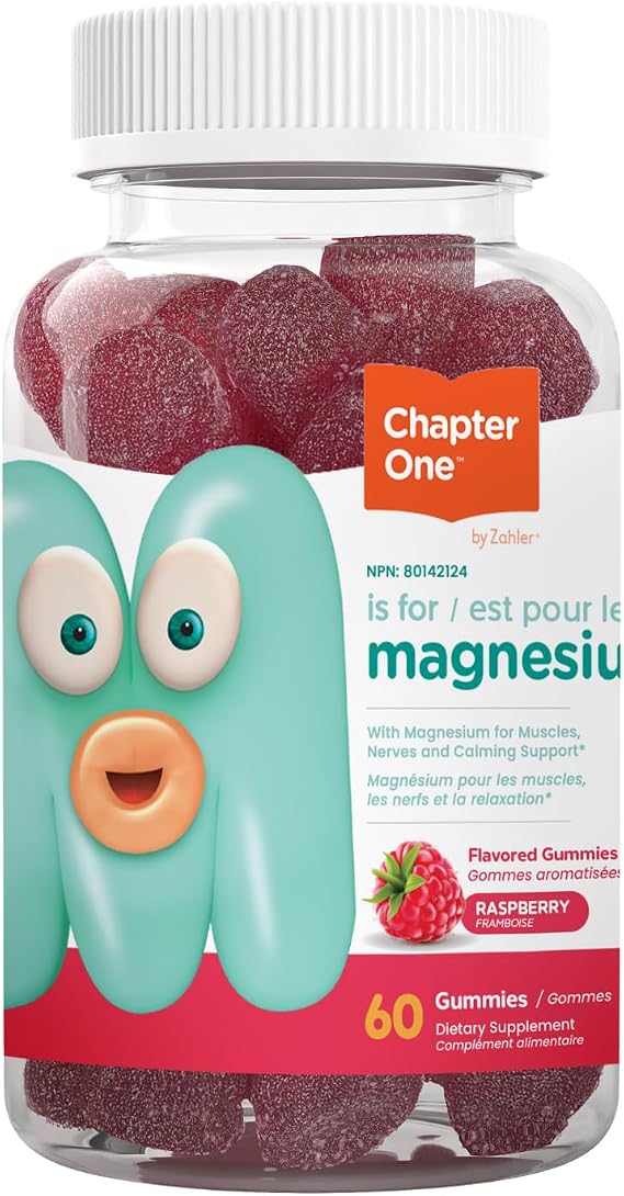 Zahler Chapter One Magnesium Gummies - Supports Calm for Kids - Chewable Magnesium Supplement Gummies to Support Muscle Function - Kosher, Dairy-Free & Gluten-Free - Raspberry, 60 Count