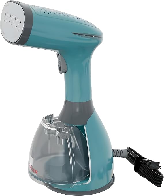 SINGER Handheld Garment Steamer, 1500W Power, 280ml Detachable Water Tank | Heats up in 20 seconds, includes auto shutoff safety feature, removes wrinkles from curtains, clothing and upholstery fabrics