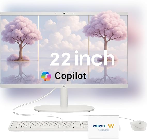 HP 22" FHD All-in-One Desktop PC Latest 2025 Model Exclusive Back-to-School Limited Edition 64GB RAM 1.5TB Storage (1TB SSD + 512GB External HD) 13th Gen Intel Quad-Core CPU Windows 11