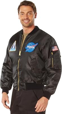 Rothco NASA MA-1 Flight Jacket US, Alpha, Medium, Regular, Regular, Black
