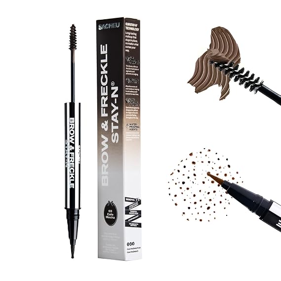 Sacheu Brow & Freckle STAY-N, 2-in-1 Brow Gel & Freckle Pen, Cafe Mocha