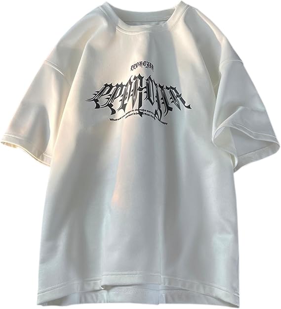 Men Vintage Crewneck T-Shirt Graphic Tees Hip Hop Short Sleeve Tops